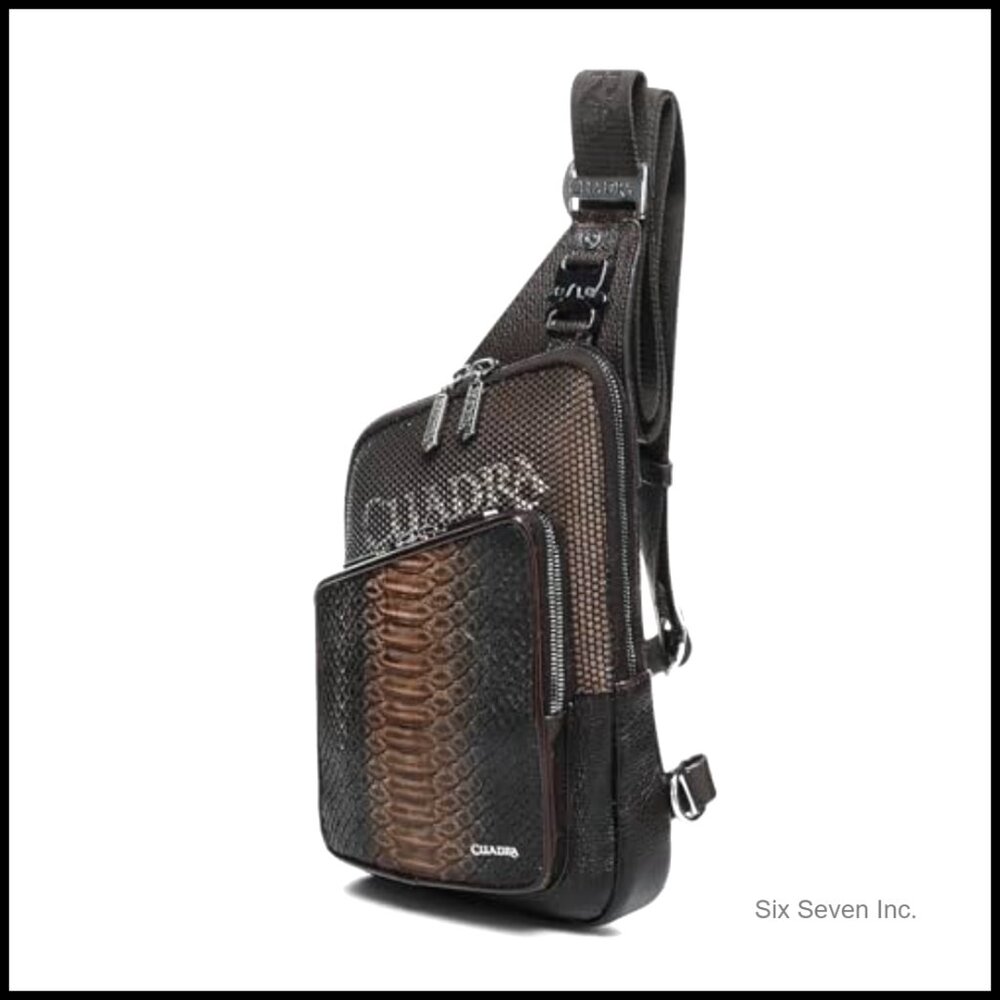 Genuine Python Leather Messenger Bag Adjustable S… - image 3